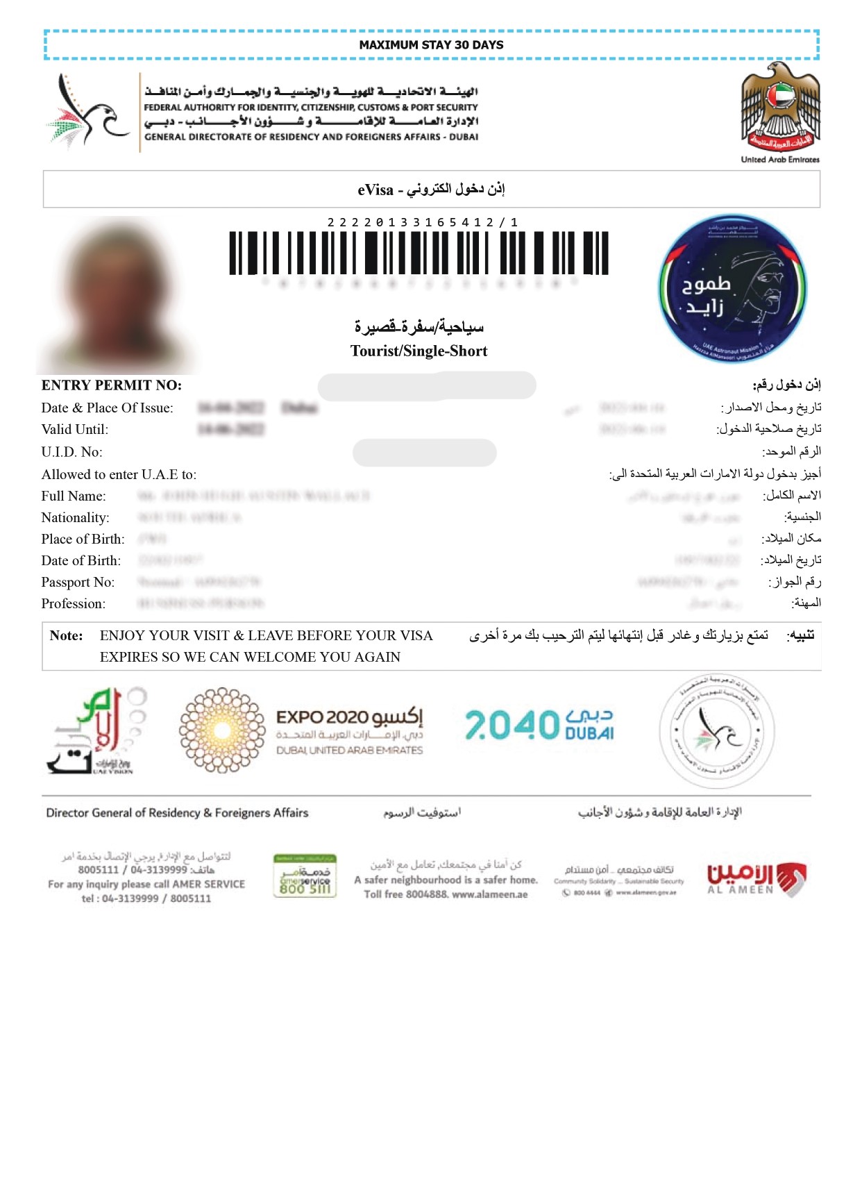 Dubai E Visa
